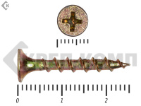 Саморез жёлтый цинк PH-2, по дереву 3,5х25 (100шт)