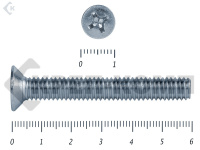 Винт потайной,цинк DIN965 6х 60 (2200шт)