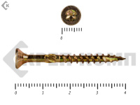 Саморезы Конструкционные, потай Torx, желтый цинк   4.5х 40 мм (200 шт) 