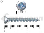 Шуруп оконный, крупная резьба, Белый цинк 4,1х30 Kn (50шт) – фото